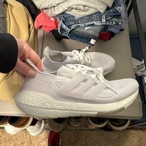 All white adidas ultraboost